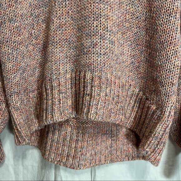 Ann Taylor Marled Mock Neck Knit Sweater Pink Multi Shimmer - Picture 5 of 8